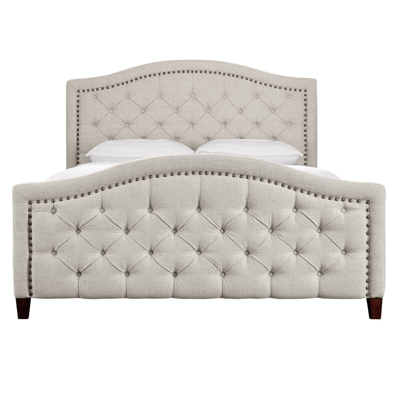 Petersfield tufted store upholstered platform bed